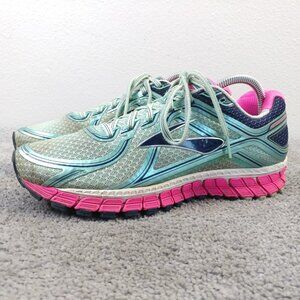 Brooks Adrenaline GTS 16 Womens Size 9.5 Running Shoes Low Top Blue Pink Sneaker